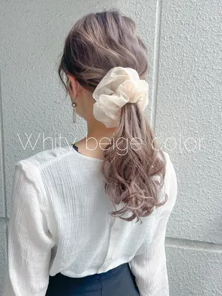 セミロング カラー ヘアアレンジ カラーパティシエ facce🌼ikoのヘアスタイル