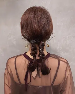 セミロング ヘアアレンジ ♡トップスタイリス ト/美髪矯正hinaのヘアスタイル