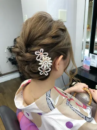 ヘアアレンジ 下妻 カラーエクステ難波のヘアスタイル