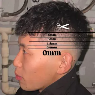 ショート パーマ メンズ Dorcus所属・日本橋フェードパーマ 田村　怜央那のヘアスタイル