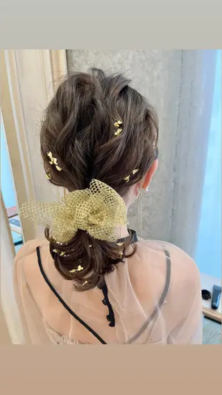 ミディアム ヘアアレンジ サソウ ユリエ🥥のヘアスタイル