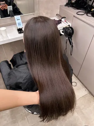 ロング カラー 🥯縮毛/レイヤー/ ベージュヘア🥯のヘアスタイル