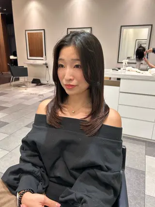 ミディアム 中原 優美のヘアスタイル