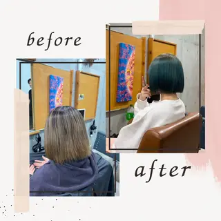 ミディアム ブリーチカラー/ 寺口佳希のヘアスタイル