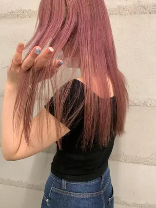 ロング カラー 透明感/オリーブ/ グレージュ/YUKAのヘアスタイル