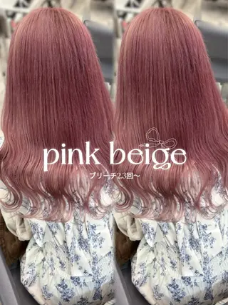 ロング カラー 🩰ピンクベージュ 💞midori💞のヘアスタイル