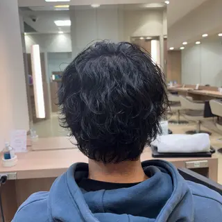 ミディアム パーマ メンズ 🐠寒色系×パーマ 櫻井 麿偉🐏のヘアスタイル