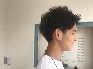 ショート パーマ オリーブ透明感カラー 表参道/MIKUのヘアスタイル