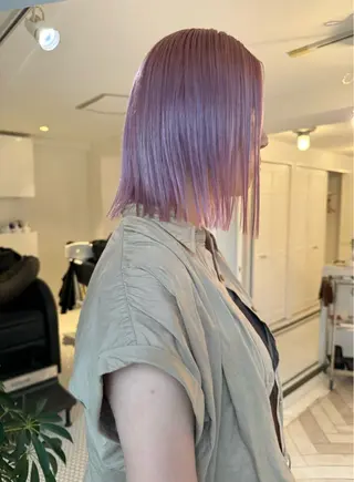 カラー ブリーチカラー🎀 韓国風/寺門美優のヘアスタイル