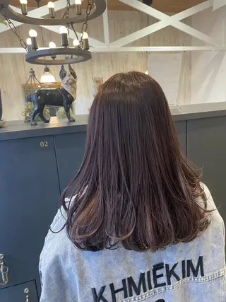セミロング カラー 柴田 枝利子のヘアスタイル