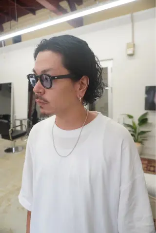 ミディアム パーマ メンズ BOW【ボウ】所属・メンズパーマ/本町/ 心斎橋/Takumiのヘアスタイル