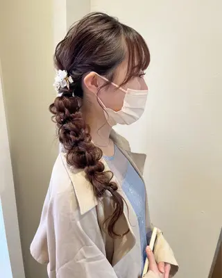ロング ヘアアレンジ サソウ ユリエ🥥のヘアスタイル
