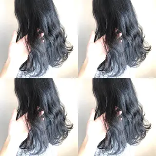 ロング カラー 韓国レイヤーカット/ ダブルカラーのヘアスタイル