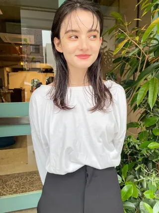 セミロング カラー パーマ/レイヤー 岩山丈一郎のヘアスタイル