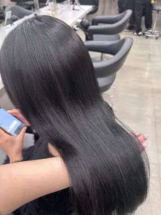 ロング カラー パーマ ヘアアレンジ メンズ キッズ ブリーチなしカラー/ ブラウン/レイヤーのヘアスタイル