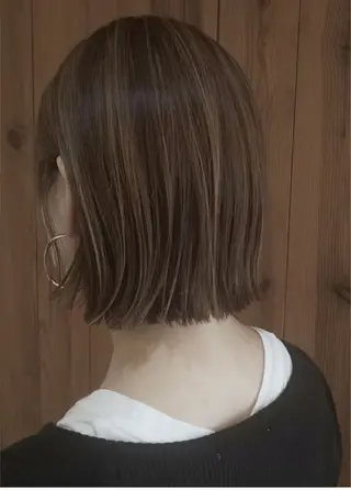 ミディアム カラー ハイライトデザイン 特化/表参道/みづきのヘアスタイル