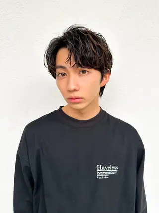 ショート メンズ パーマ/ハイトーン スパイキー/神田正紀のヘアスタイル