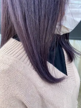 セミロング カラー 千上 結希奈のヘアスタイル