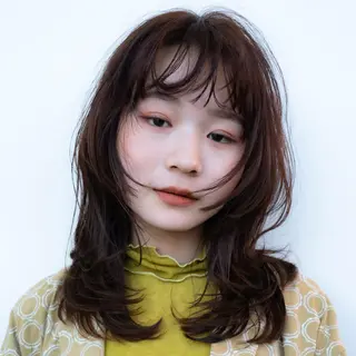 セミロング レイヤー/艶カラー /パーマ💚千琴のヘアスタイル