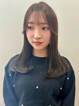 ミディアム カラー 髪質改善 中川　翔のヘアスタイル