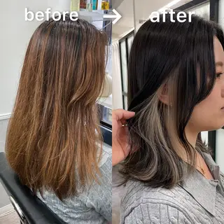 ロング カラー 髪質改善カラー ショートボブ専門のヘアスタイル