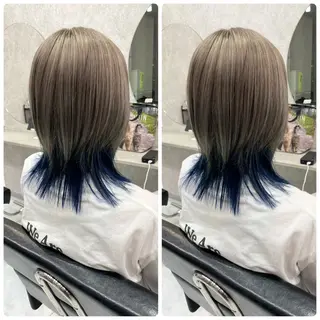 ミディアム 🦋ハイトーン🦋 石山 希理🦋のヘアスタイル