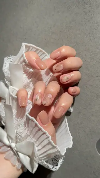 ネイル I-nailロング /ワンホン/キラキラのネイルデザイン