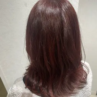 セミロング ハルカ/暖色カラー/ ブリーチカラーのヘアスタイル