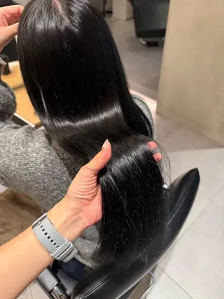 ロング パーマ オリーブ透明感カラー 表参道/MIKUのヘアスタイル