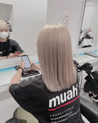 セミロング カラー ヘアアレンジ EMANON池袋3rd所属・ブリーチなしカラー｜ なおき｜池袋美容師のヘアスタイル