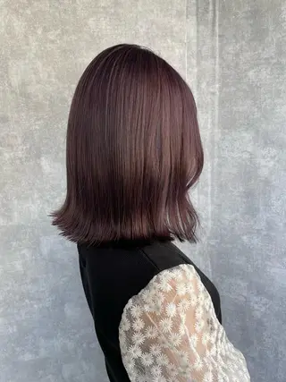 ミディアム カラー 【完全個室】髪質改善 暖色カラー/山崎唯奈のヘアスタイル