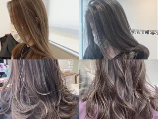 ロング カラー 髪質改善カラー× 美髪ストレート前出のヘアスタイル