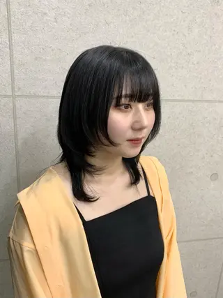 セミロング カラー レイヤー ハイトーン 暖色⭐︎KANAKOのヘアスタイル