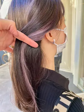 セミロング カラー ハイトーン×似合わせ 🌱中川慎之介のヘアスタイル