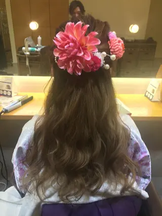 ロング カラー ヘアアレンジ メンズパーマの巨匠 鈴木純のヘアスタイル