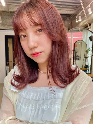 セミロング カラー ヘアアレンジ 暖色カラー/天神/ ヘイマサクラのヘアスタイル