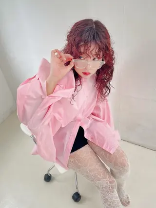 ロング カラー パーマ 原宿パーマ kazuのヘアスタイル