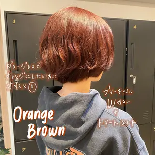 ショート カラー 暖色艶color / ボブ🦩Rioのヘアスタイル