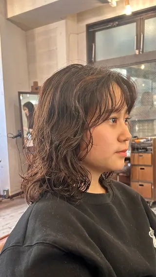 ミディアム カラー パーマ 🌿ボブ パーマ高橋啓太🌿のヘアスタイル