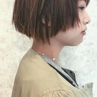 ミディアム カラー HARUNA🤍 大人ショートヘアのヘアスタイル