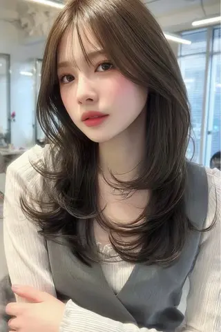 セミロング 盛れる顔周り/髪質 改善/咲稀🩰🤍のヘアスタイル