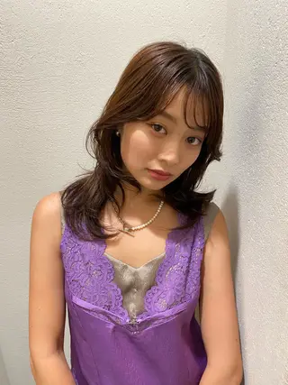 ミディアム カラー レイヤー/柔色 カラー/SAkiのヘアスタイル