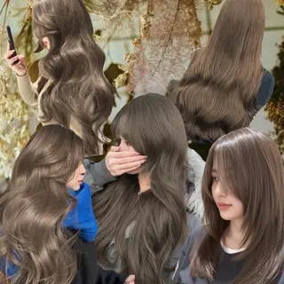 ロング カラー 赤み消し韓国ヘア レイヤー縮毛🤍渡邉のヘアスタイル