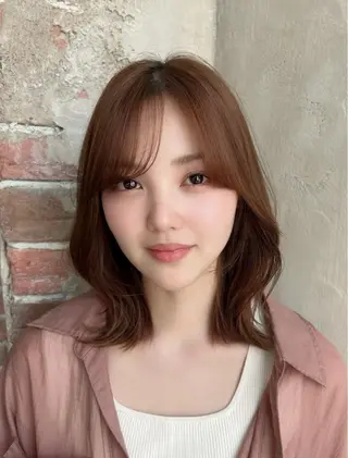 ミディアム 🧡くびれヘア/前髪 顔周り🧡久原結衣のヘアスタイル