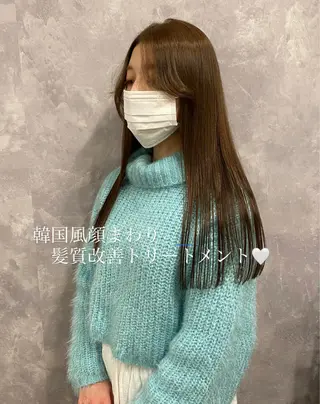ロング カラー ヘアアレンジ 🥀暖色韓国ヘア💕 保科侑花のヘアスタイル
