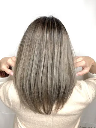 ミディアム カラー パーマ ヘアアレンジ メンズ キッズ ネイル マツエク・マツパ 髪質改善 艶髪🔵ﾌｾﾅｵﾔのヘアスタイル