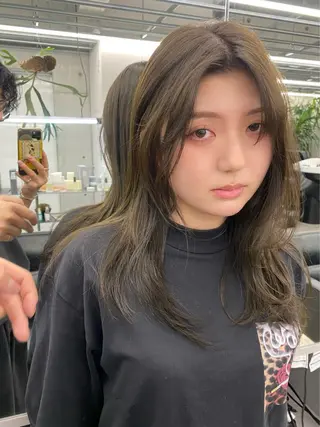 ミディアム カラー 似合わせカット レイヤー/ボブのヘアスタイル