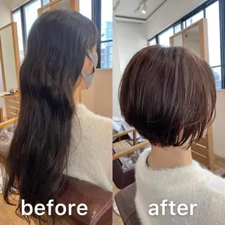 ショート カラー KIZU 髪質改善 オカルト怪談のヘアスタイル