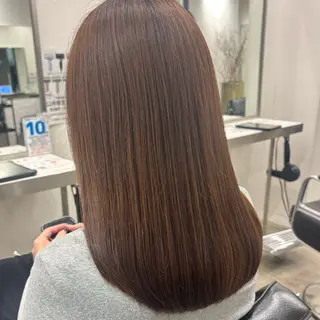 セミロング カラー 髪質改善ストレート /暖色カラー🎀🪞のヘアスタイル