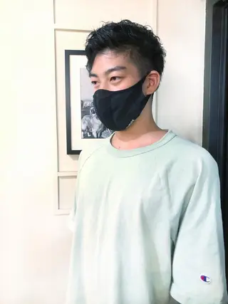 ショート カラー パーマ メンズ 🌿ダブルカラー/ 明大前/中村渓太のヘアスタイル